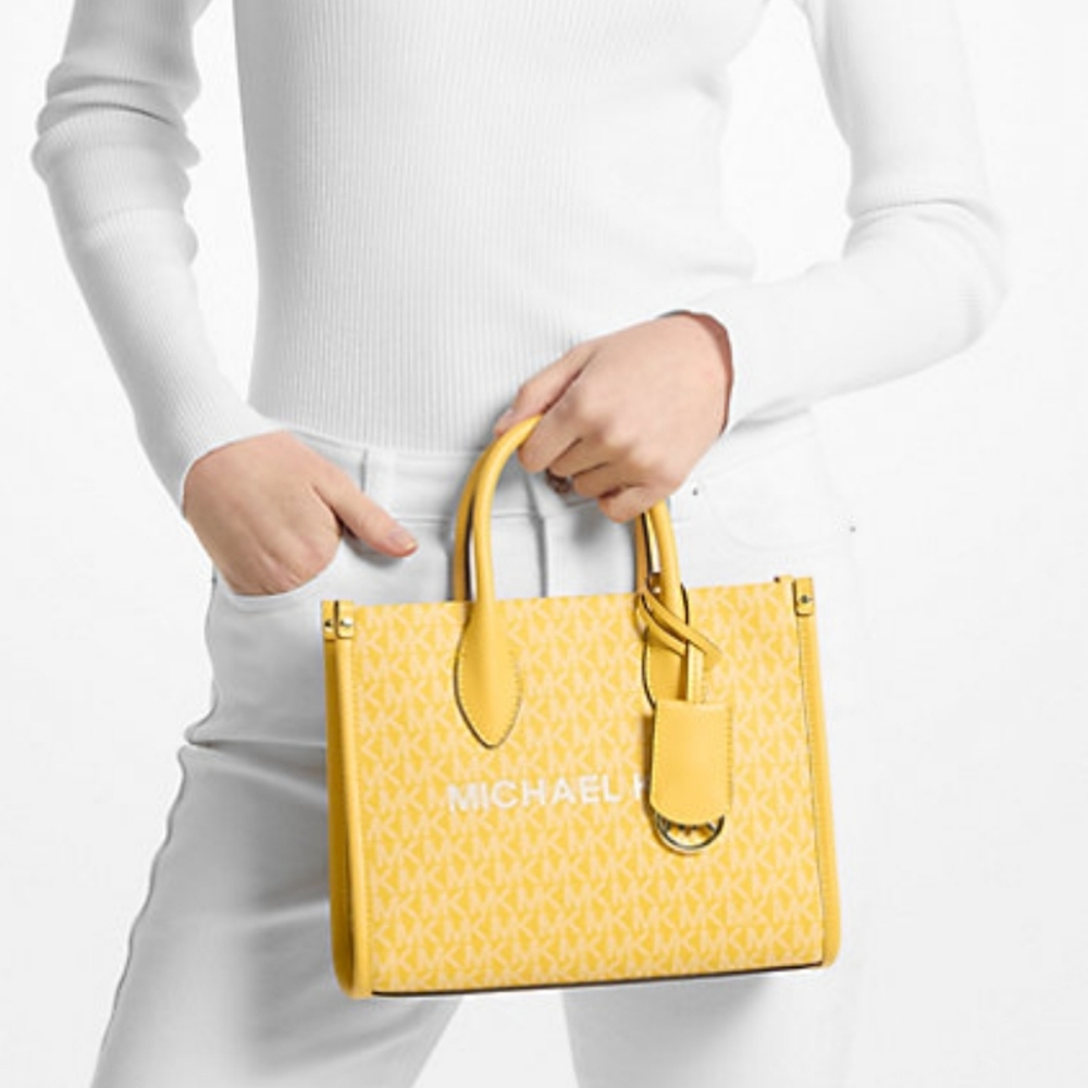 Michael Kors Mirella Signature Crosdbody Satchel Bag With Strap - Picture 4 of 10